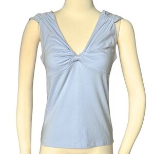 The Limited Blue Twist Front V-Neck Top Size Large NWT